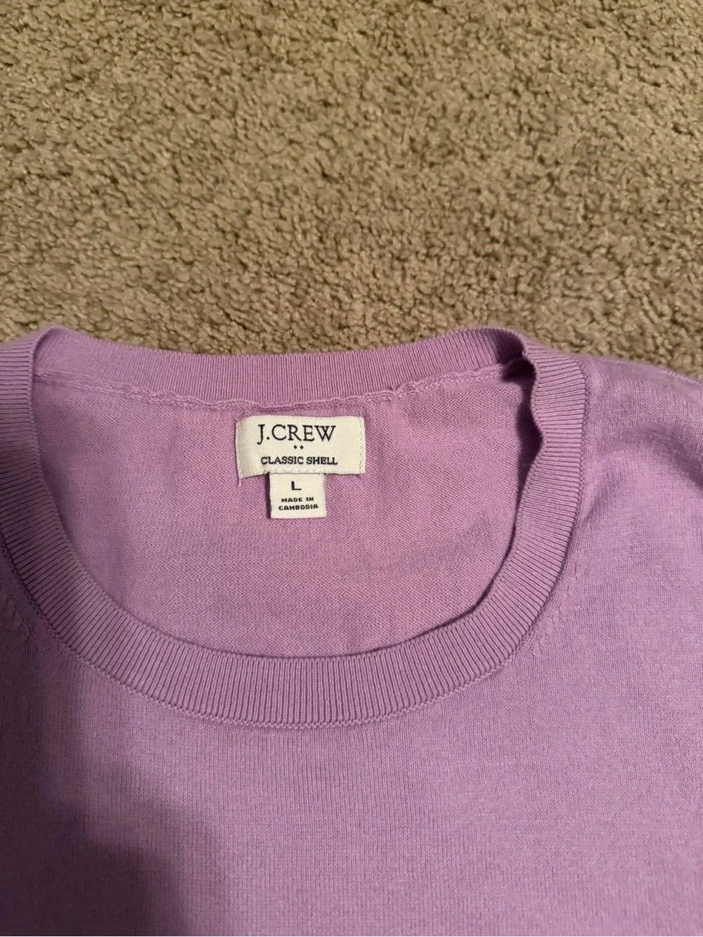 J.Crew Classic Shell Sleeveless Sweater Top Lilac Size L